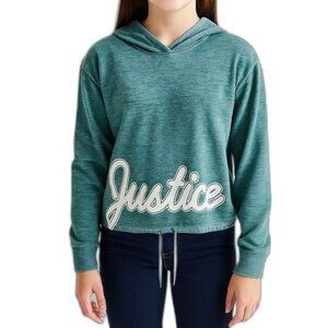 🔥 5 for $30 🔥 Justice Girls Active Drawstring Hem Hoodie in Teal | Size 10